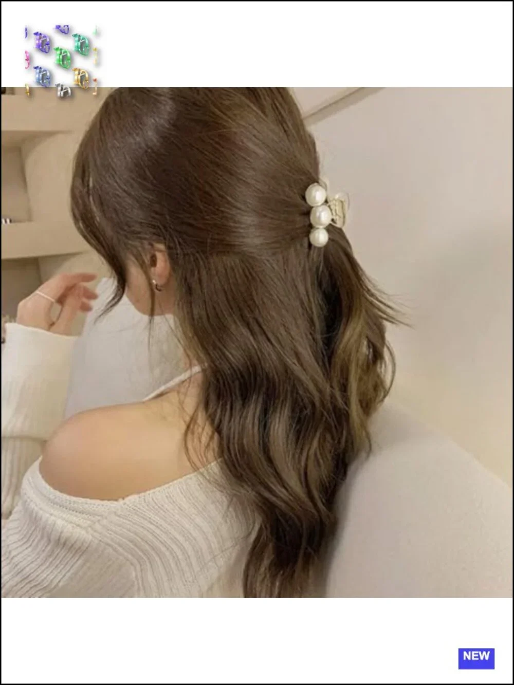 Set of 4 Mini Pearl Hair Claw Clips with Strong Spring Hold